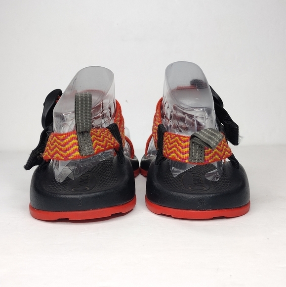 Chaco Rainbow Orange Slip On Strap Up Kids Sandals - Picture 6 of 14